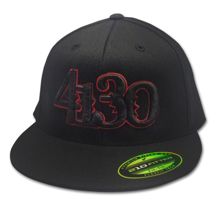 4130 Stacked Lo-Fi FlexFit 210 (Black/Red)